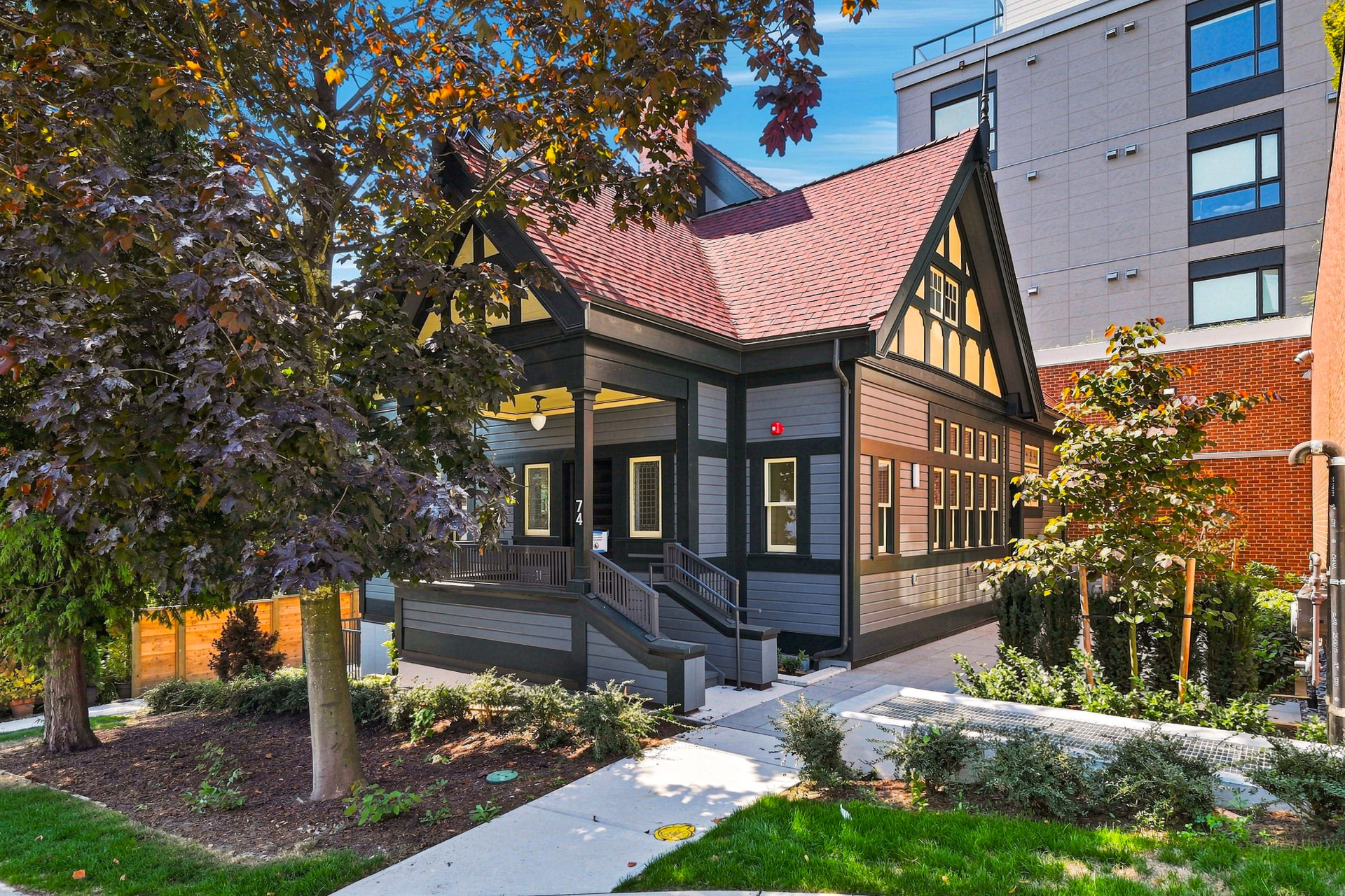 Restored 1890 heritage home exterior at First & Royal in New Westminster