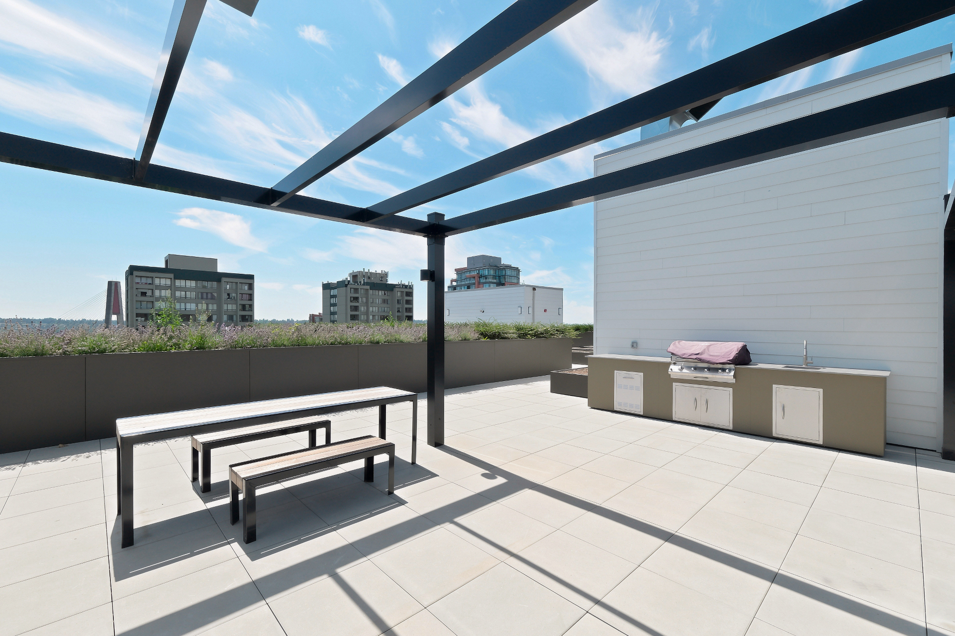 First & Royal rooftop BBQ and dining area, New Westminster