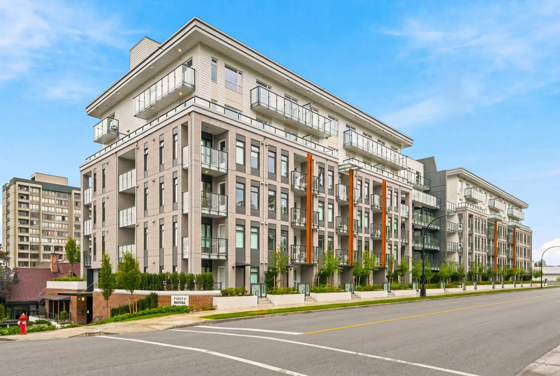 First & Royal new condo building exterior, New Westminster BC