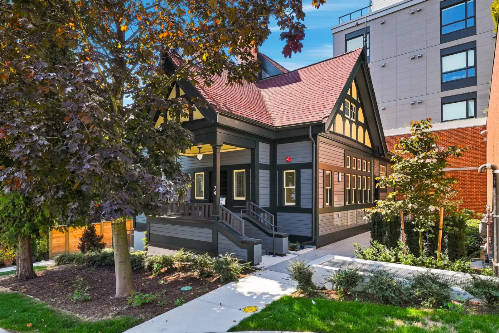 Restored 1890 heritage home exterior at First & Royal in New Westminster